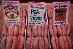 Speciality Sausages from M & M Rutland Specialist Butchers,  traditional, well respected family run Butchers in Melton Constable, North Norfolk, UK